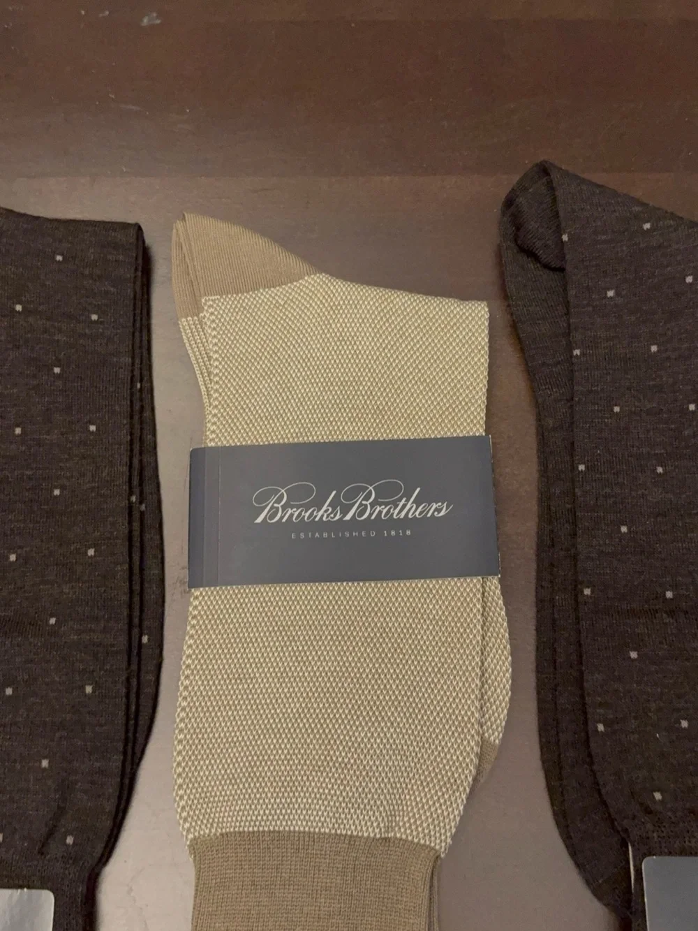Brooks Brothers Men’s Dress Socks - Brown & Beige